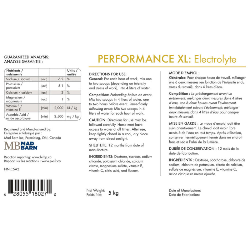 Mad Barn PERFORMANCE XL: ELECTROLYTES - Selkirk Mountain Tack