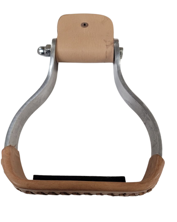 Aluminum Stirrup with Leather Wrapped Foot Tread