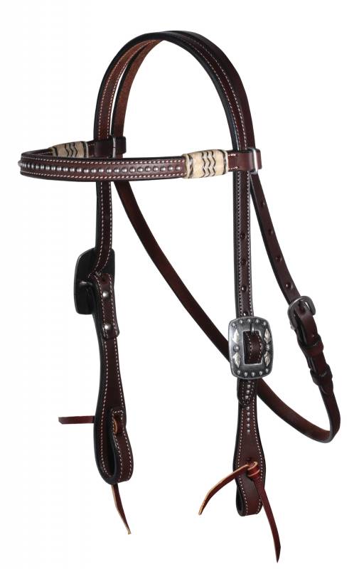 Professionals Choice RAWHIDE DOTTED BROWBAND HEADSTALL - Selkirk Mountain Tack